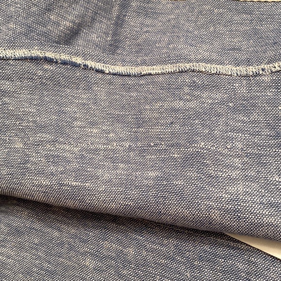 Ann Taylor Blue White Striped Textured Linen Blend Sleeveless Lined MIDI Dress 4 - Picture 13 of 15